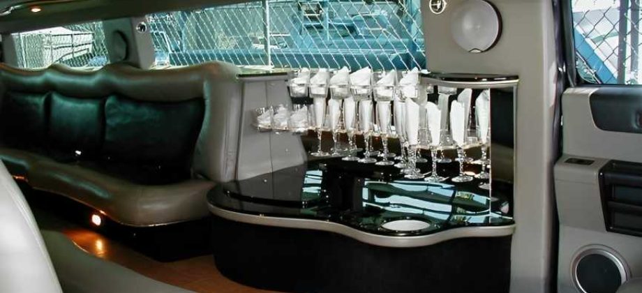 hummer h2 limo inside bar